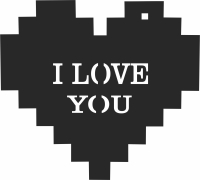 I love you heart lego - Para archivos DXF CDR SVG cortados con láser - descarga gratuita