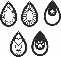 Earings ornaments wall decor - For Laser Cut DXF CDR SVG Files - free download