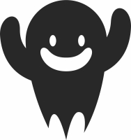 happy Ghost halloween clipart - Para archivos DXF CDR SVG cortados con láser - descarga gratuita
