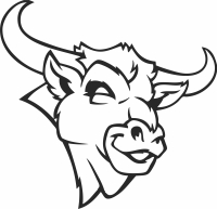 angry bull head wall cliparts - Para archivos DXF CDR SVG cortados con láser - descarga gratuita