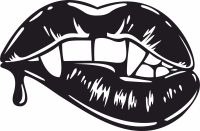 Dracula teeth blood Vampire Lips - For Laser Cut DXF CDR SVG Files - free download
