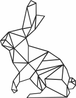 Geometric Polygon rabbit - fichier DXF SVG CDR coupe, prêt à découper pour plasma routeur laser