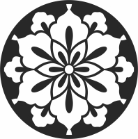 flowers Mandala wall arts - Para archivos DXF CDR SVG cortados con láser - descarga gratuita