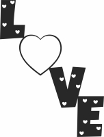 love Heart wall sign - For Laser Cut DXF CDR SVG Files - free download