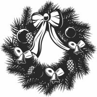 wreath Christmas clipart - Para archivos DXF CDR SVG cortados con láser - descarga gratuita