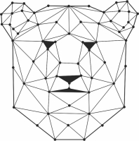 Geometric Polygon Bear Head - fichier DXF SVG CDR coupe, prêt à découper pour plasma routeur laser
