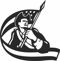 american soldier revolution cliparts - Para archivos DXF CDR SVG cortados con láser - descarga gratuita