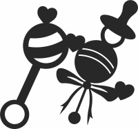 Baby dummy clipart - For Laser Cut DXF CDR SVG Files - free download