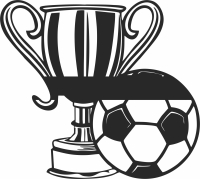 Trophy and ball clipart - For Laser Cut DXF CDR SVG Files - free download