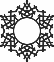 Winter Snowflakes christmas Frame - For Laser Cut DXF CDR SVG Files - free download