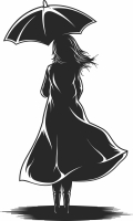Girl under the umbrella - Para archivos DXF CDR SVG cortados con láser - descarga gratuita