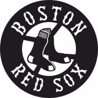 Boston Red Sox logo MLB baseball team - For Laser Cut DXF CDR SVG Files - free download