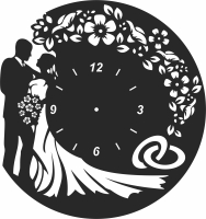 Wedding wall vinyl clock - Para archivos DXF CDR SVG cortados con láser - descarga gratuita