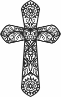 patterned cross wall sign - For Laser Cut DXF CDR SVG Files - free download