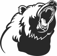 angry bear wall art - Para archivos DXF CDR SVG cortados con láser - descarga gratuita