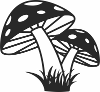 Mushroom wall decor - Para archivos DXF CDR SVG cortados con láser - descarga gratuita