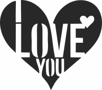 I love you heart clipart - For Laser Cut DXF CDR SVG Files - free download