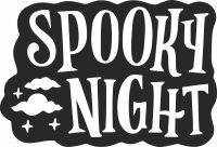 spooky night halloween clipart - Para archivos DXF CDR SVG cortados con láser - descarga gratuita