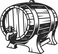wooden beer barrel clipart - Para archivos DXF CDR SVG cortados con láser - descarga gratuita