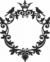 Round Nature Monogram- For Laser Cut DXF CDR SVG Files - free download