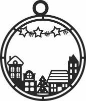 city Christmas ornaments - Para archivos DXF CDR SVG cortados con láser - descarga gratuita