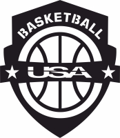 USA basketball logo - For Laser Cut DXF CDR SVG Files - free download