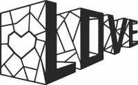 3D Love Wall Decor - Para archivos DXF CDR SVG cortados con láser - descarga gratuita