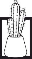 potted plant cactus wall decor - For Laser Cut DXF CDR SVG Files - free download