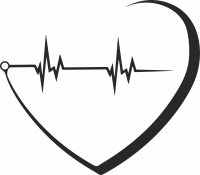 Heart beats cliparts - For Laser Cut DXF CDR SVG Files - free download