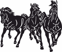 Horse Runing scene clipart - Para archivos DXF CDR SVG cortados con láser - descarga gratuita