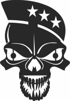 skull marine captain cliparts - For Laser Cut DXF CDR SVG Files - free download
