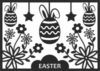 Drawing Easter eggs Decoration panel - Para archivos DXF CDR SVG cortados con láser - descarga gratuita