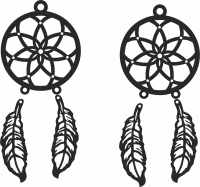 indian leaves  earrings - For Laser Cut DXF CDR SVG Files - free download