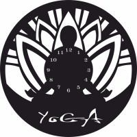 yoga wall clock - For Laser Cut DXF CDR SVG Files - free download