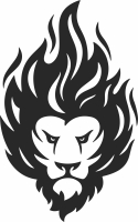 angry lion face clipart - Para archivos DXF CDR SVG cortados con láser - descarga gratuita