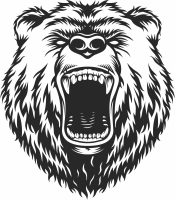 angry bear clipart - For Laser Cut DXF CDR SVG Files - free download