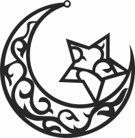 Moon star wall arts - For Laser Cut DXF CDR SVG Files - free download