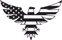 USA eagle with flag - fichier DXF SVG CDR coupe, prêt à découper pour plasma routeur laser