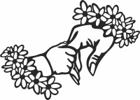baby and mother hands flower art - For Laser Cut DXF CDR SVG Files - free download