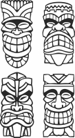 tiki tribal mask - Para archivos DXF CDR SVG cortados con láser - descarga gratuita