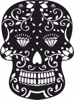 decorative Sugar Skull - For Laser Cut DXF CDR SVG Files - free download
