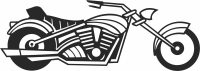 Harley Davidson motorbike clipart - fichier DXF SVG CDR coupe, prêt à découper pour plasma routeur laser