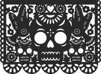 skull wall art panel - Para archivos DXF CDR SVG cortados con láser - descarga gratuita