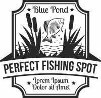 Fishing logo - For Laser Cut DXF CDR SVG Files - free download