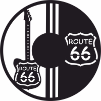 Route 66 Wall Clock - For Laser Cut DXF CDR SVG Files - free download