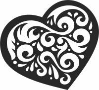 Heart Ornament decorative art - For Laser Cut DXF CDR SVG Files - free download