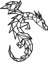 polygon dragon wall sign - For Laser Cut DXF CDR SVG Files - free download