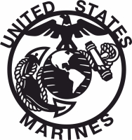 united state marine logo - fichier DXF SVG CDR coupe, prêt à découper pour plasma routeur laser