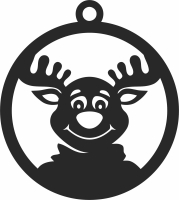 reindeer christmas ornament - Para archivos DXF CDR SVG cortados con láser - descarga gratuita