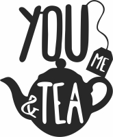 you me and tea wall cliparts - For Laser Cut DXF CDR SVG Files - free download